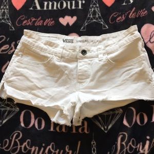 White destroyed mini shorts
